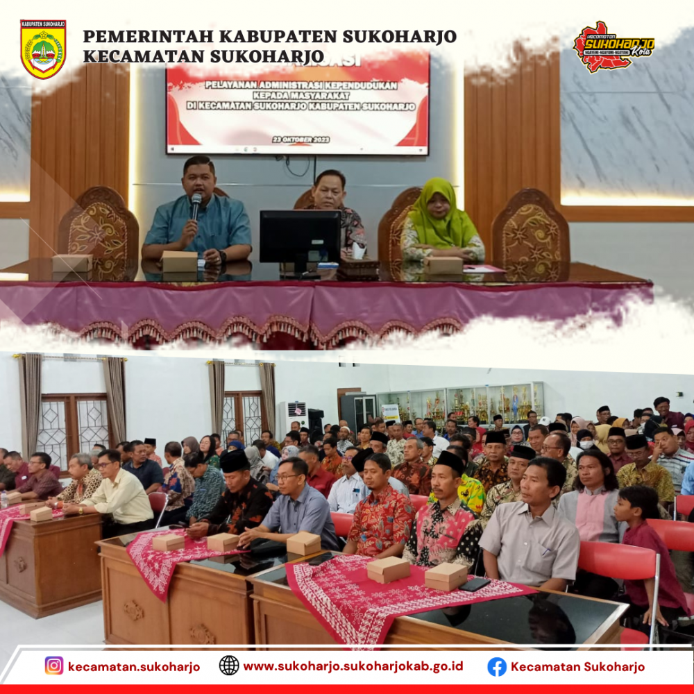 Tingkatkan Kesadaran Masyarakat tentang Dokumen Kependudukan, Kecamatan Sukoharjo adakan Sosialisasi Pelayanan Administrasi